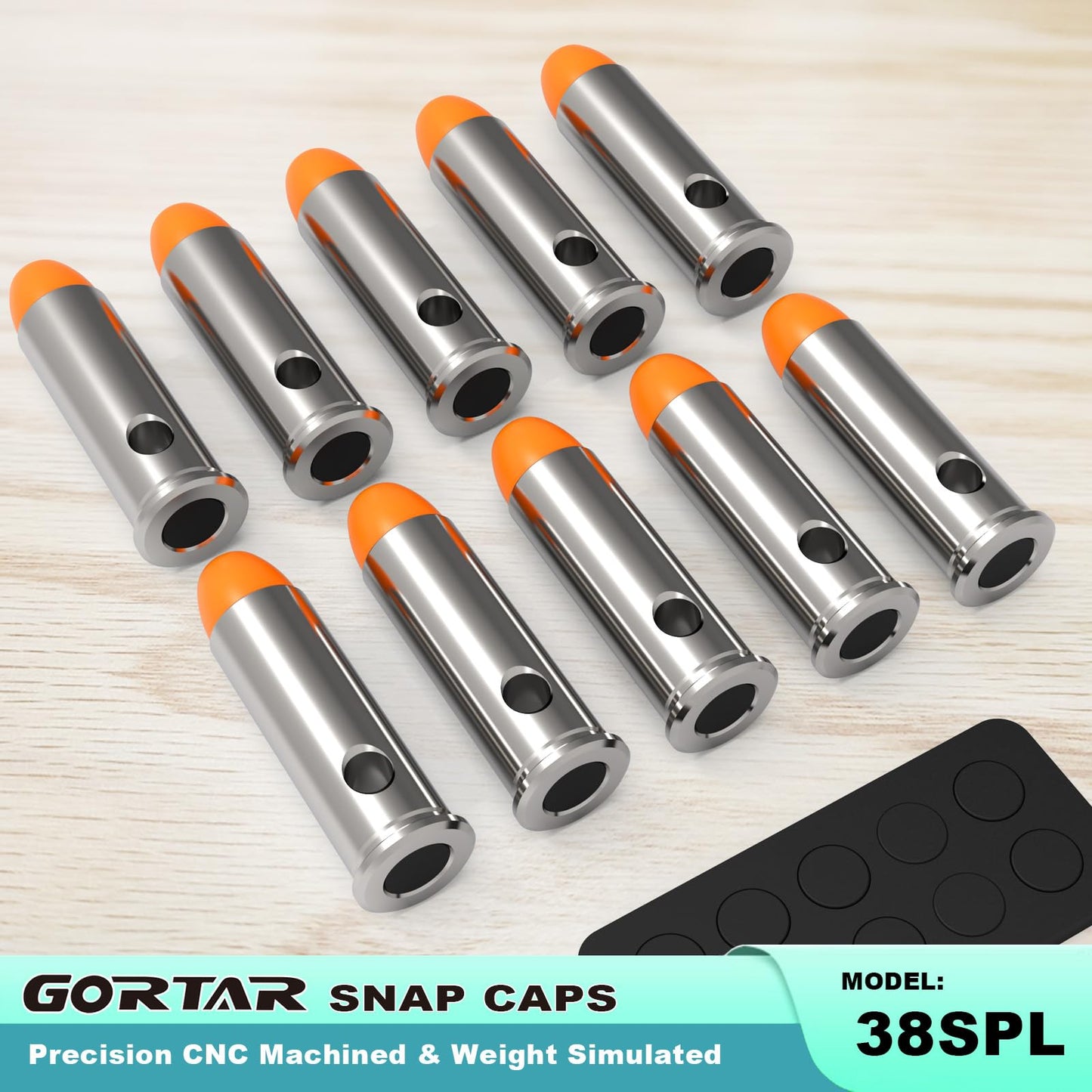 GORTAR 38SPL Snap Caps Training Dummy Rounds Practice Safe Loading Firing Close to Real Weight -10 Pcs