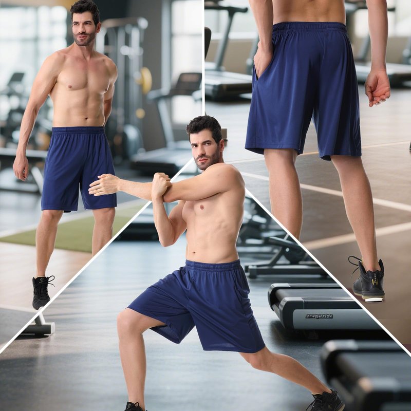 3 Pack Athletic Mens Shorts - Quick Dry Lightweight Training Shorts with Pockets, Breathable Elastic Waistband for Workouts Running, Gym Loose-Fit Casual Activewear