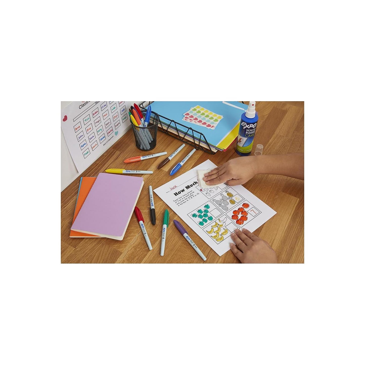 EXPO Visa Vis Wet Erase Markers Fine Point Black 12-Pack Ideal for Classroom and Homeschool Use