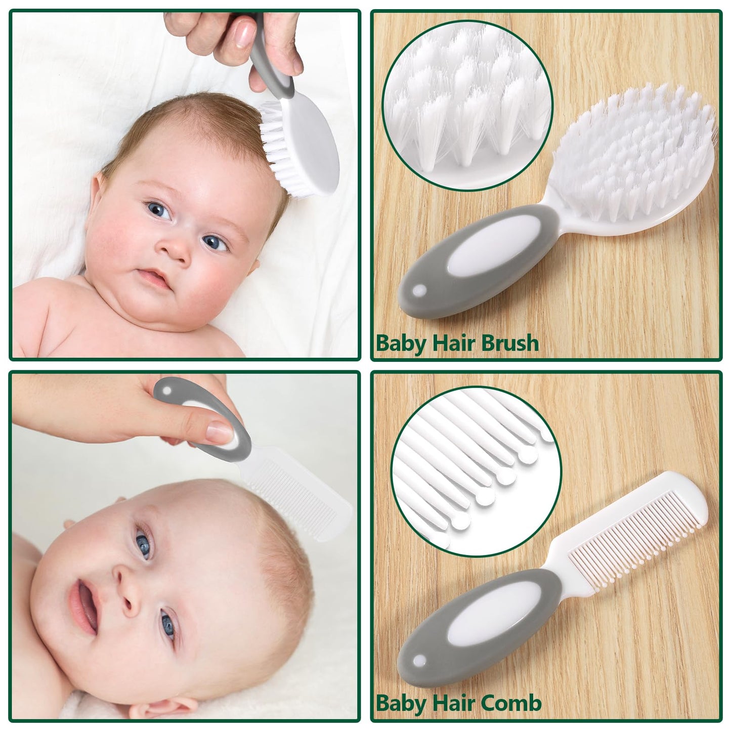 Baby Healthcare and Grooming Kit for Newborn Kids, 24PCS Upgraded Safety Baby Care Kit, Newborn Nursery Health Care Set, Baby Care Product (Grey White)