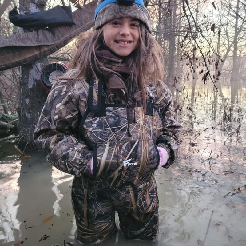 8 Fans Hunting Waders for Kids, Neoprene Youth Fishing Waders with Boot, Lightweight Chest Waders for Toddler Children (Next Camo Evo(s), 12/13#)
