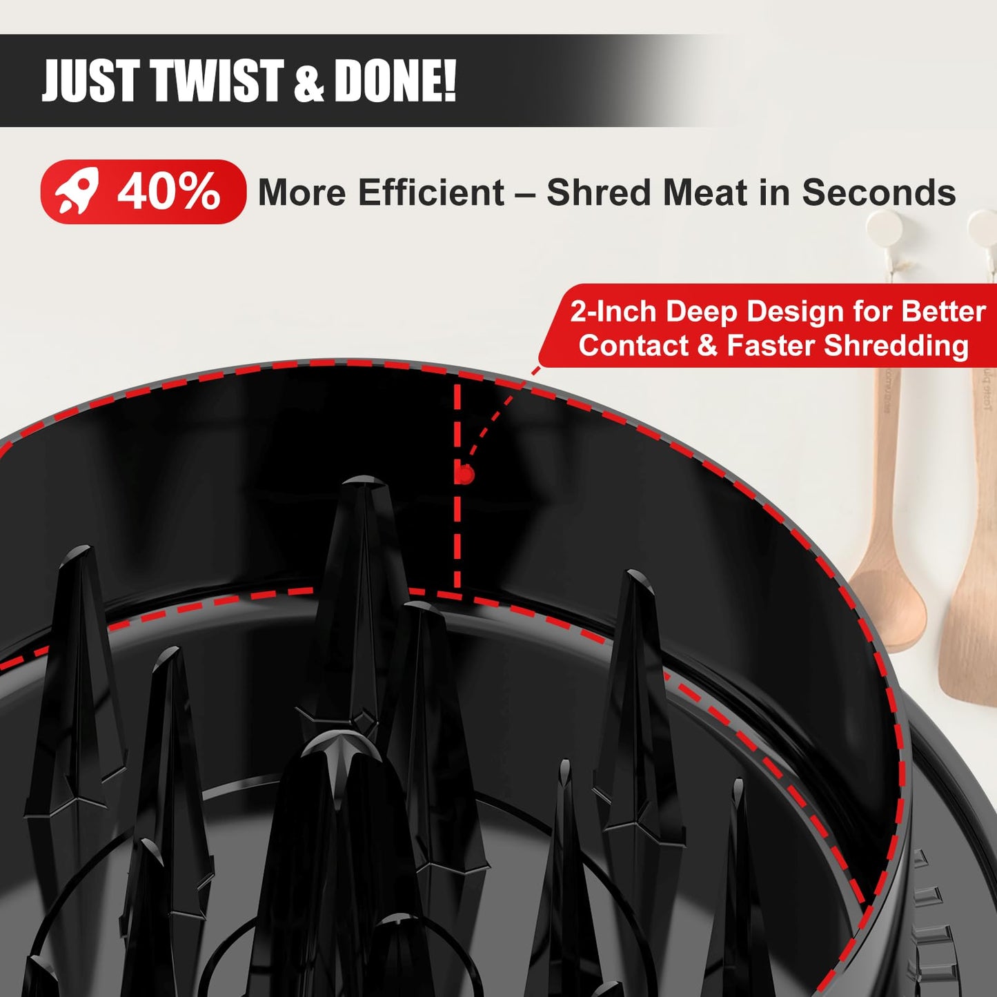 Chicken Shredder, 2025 Pro Chicken Breast Shredder Tool Twist Large, Visible Meat Shredder Machine with Widened Anti Slip Mat Fix, Suitable for Tocas, Buffalo Chicken Dip, Dishwasher Washable