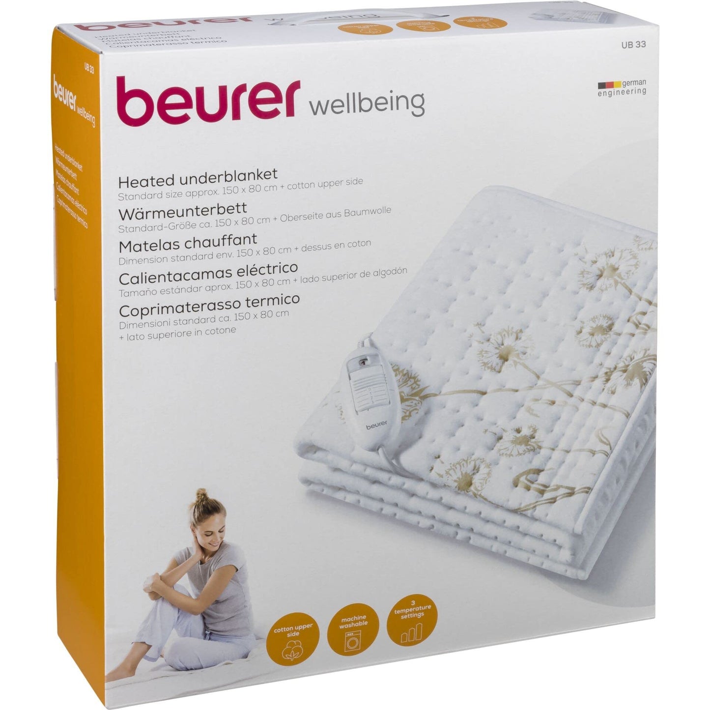 Beurer UB 33 Thermal Underbed 3 Temperature Levels Safety System Breathable