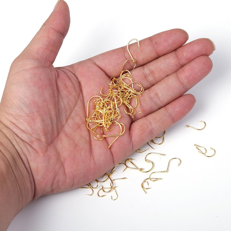 Dyxssm Small Fishing Hooks for Freshwater, 1000pcs 600pcs 400pcs Trout Fish Hook Set, 10 Sizes #2-#20 (400pcs (#2-#20), Gold)
