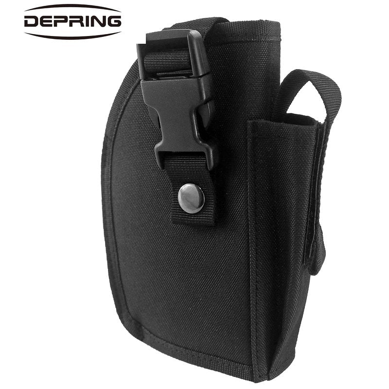 Depring Tactical Belt Holster with Mag Pouch for Handguns with Light or Laser Attachment Universal Outside The Waistband Holster Black