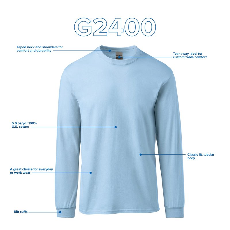 Gildan Men's Ultra Cotton Long Sleeve T-Shirt, Style G2400, Multipack, Red (2-Pack), Large