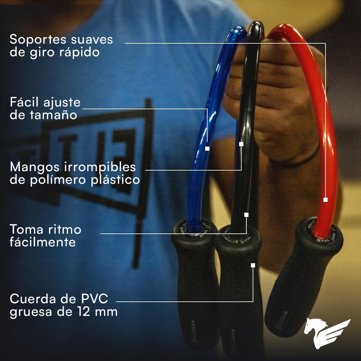 Elite Jumps, Muay Thai 2.0 Weighted Jump Rope - Heavy 1.3lb PVC Drag Rope (10ft)