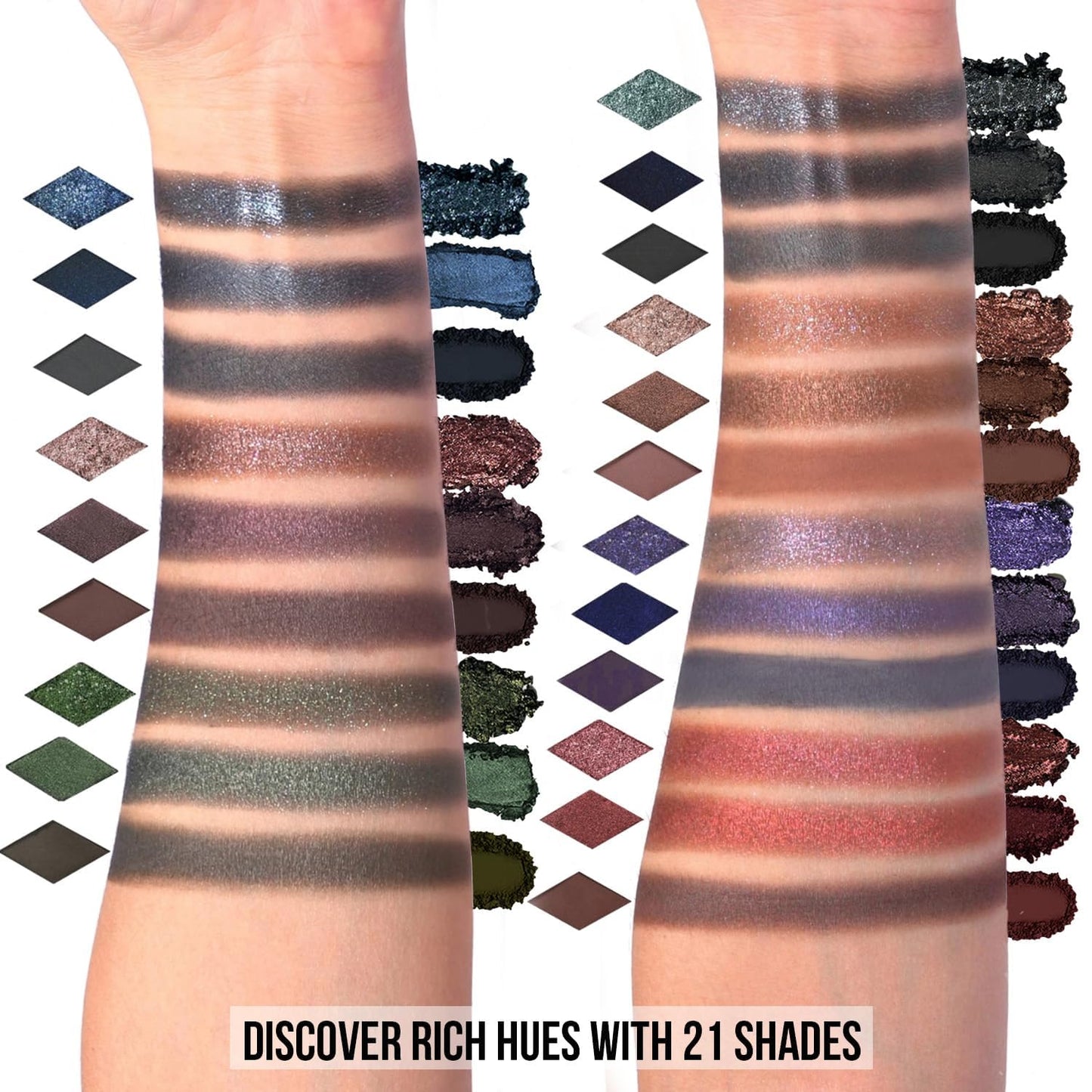 Tintark Black Smokey Eyeshadow Makeup Palette, Dark Smoky Eye Shadow Palettes for Halloween Goth Make up Glitter Shimmer Matte Pallets, Midnight Masquerade 21 Colors Brown Neutral Naked, Talc Free