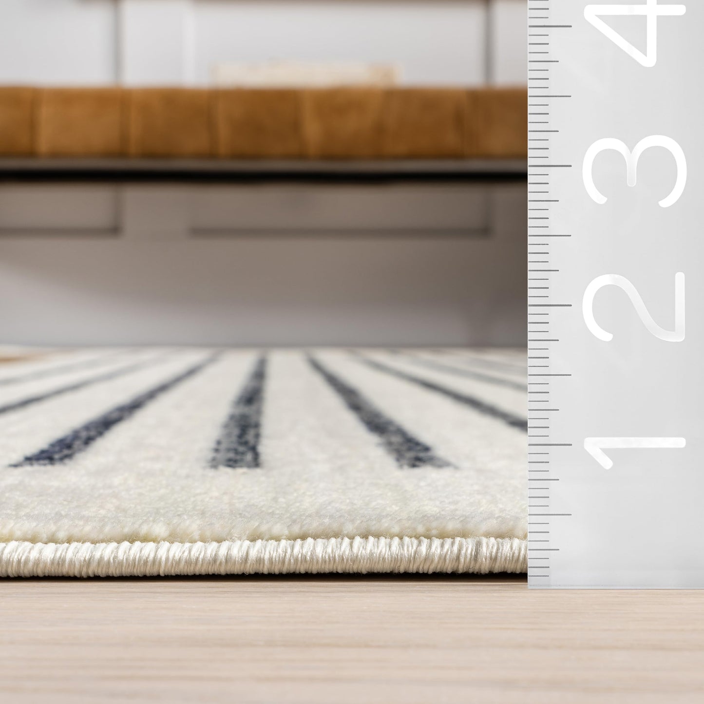 nuLOOM Fringed Performance Indoor Area Rug, Power Loomed, Easy Clean, Durable, Non-Shed, 2'8" x 8', Keeva Beige