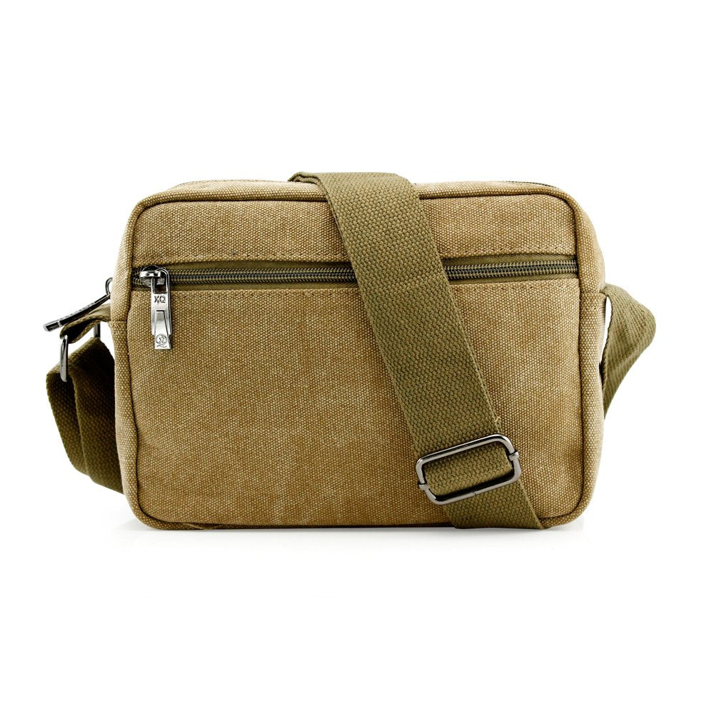 GEARONIC TM Men Vintage Crossbody Canvas Messenger Shoulder Bag School Hiking Military Travel Satchel