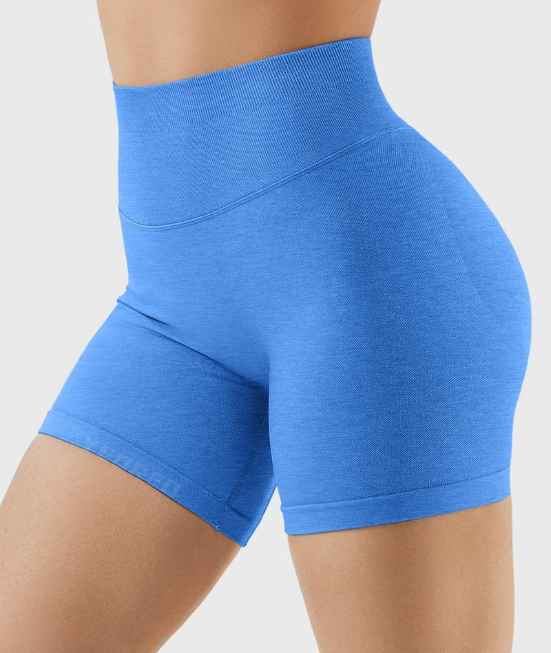 YEOREO SoftHue Workout Shorts Womens Scrunch Butt Lifting 4.5" Seamless Gym Clorisy Running Shorts Ocean Blue L