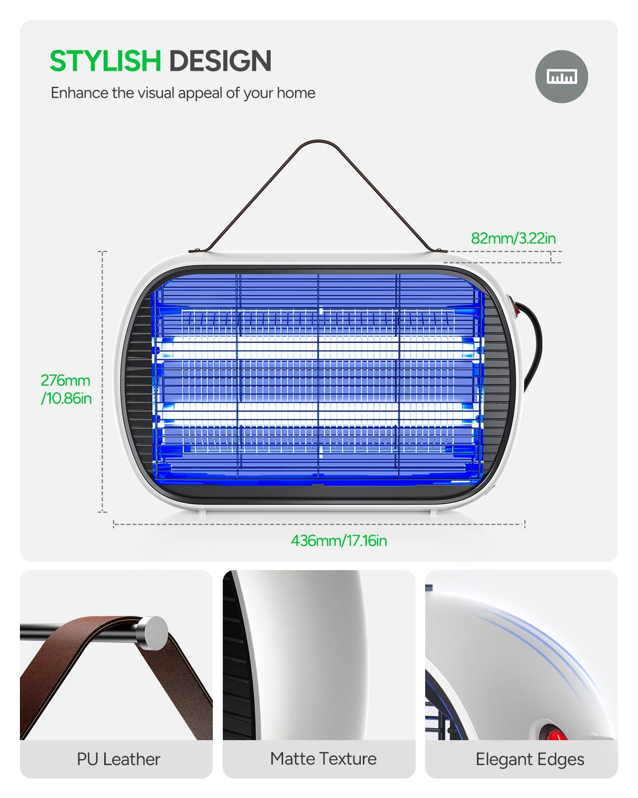 Buzbug Bug Zapper Indoor for 5000 Sq. Ft., 20W Instant Electric Mosquito Zapper, High-Voltage Fly Zapper, Fruit Fly Traps Fly Killer -MA015