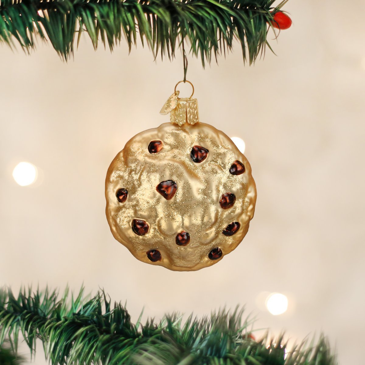 Old World Christmas Chocolate Chip Cookie Glass Blown Ornament for Christmas Tree, Handcrafted Holiday Decoration, Dessert - Cookie Collection