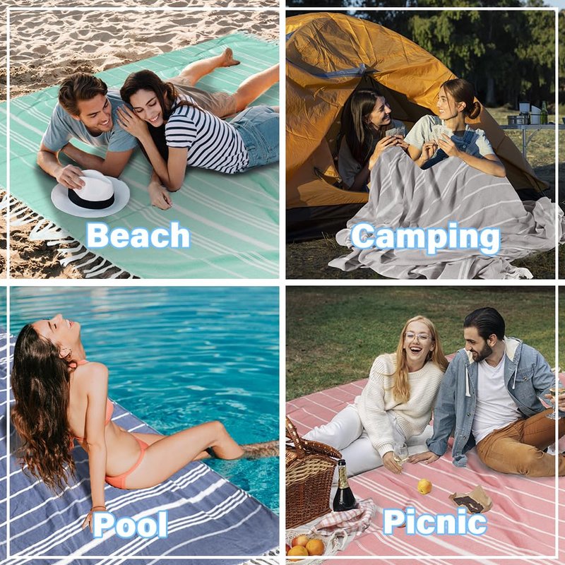 Widdonen Giant Turkish Beach Towel Blanket 85x75 Cotton XXL Extra Large Oversided Bath Pool Blankets XL Huge Bed Sand Free Throw Towels Picnic Outdoor Big Quilt Necessities Cloud Gifts for Adult Blue