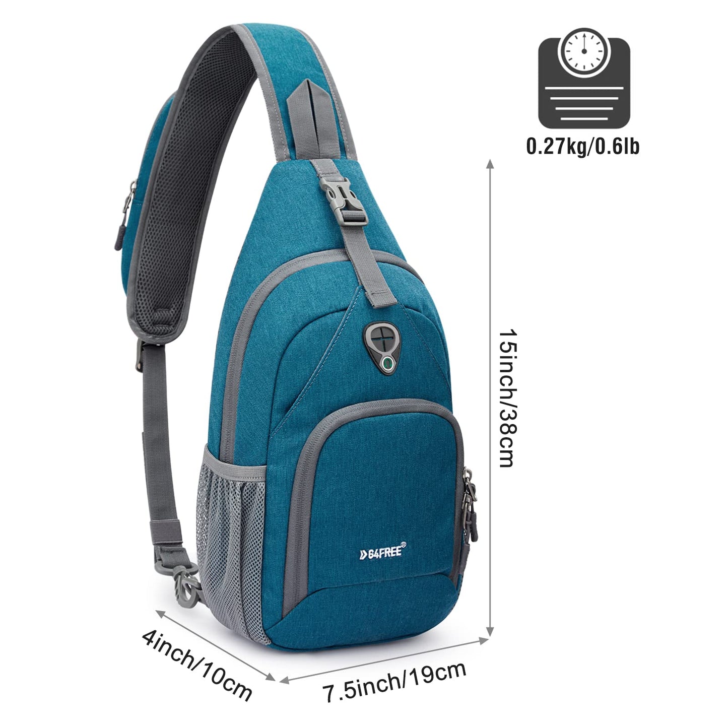 G4Free RFID Sling Bag Crossbody Backpack Chest Shoulder Bag Casual Gym Daypack Men Women Outdoor Cycling Travel Hiking