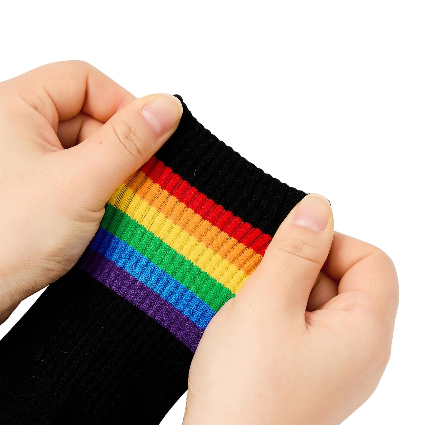 American Trends Pilates Socks with Grips for Women Pride Month Rainbow Outfit Yoga Non Slip Barre Socks Black Rainbow