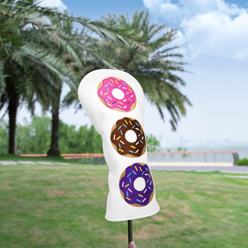 Golf Club Head Covers - Golf Driver Headcover/ 3 Wood Fairway Cover/Hybrid Headcover Head Covers - Donuts Style Premium Leather Driver Fairway Wood Rescue Head Covers Rotatable (for Fairway(1pc))