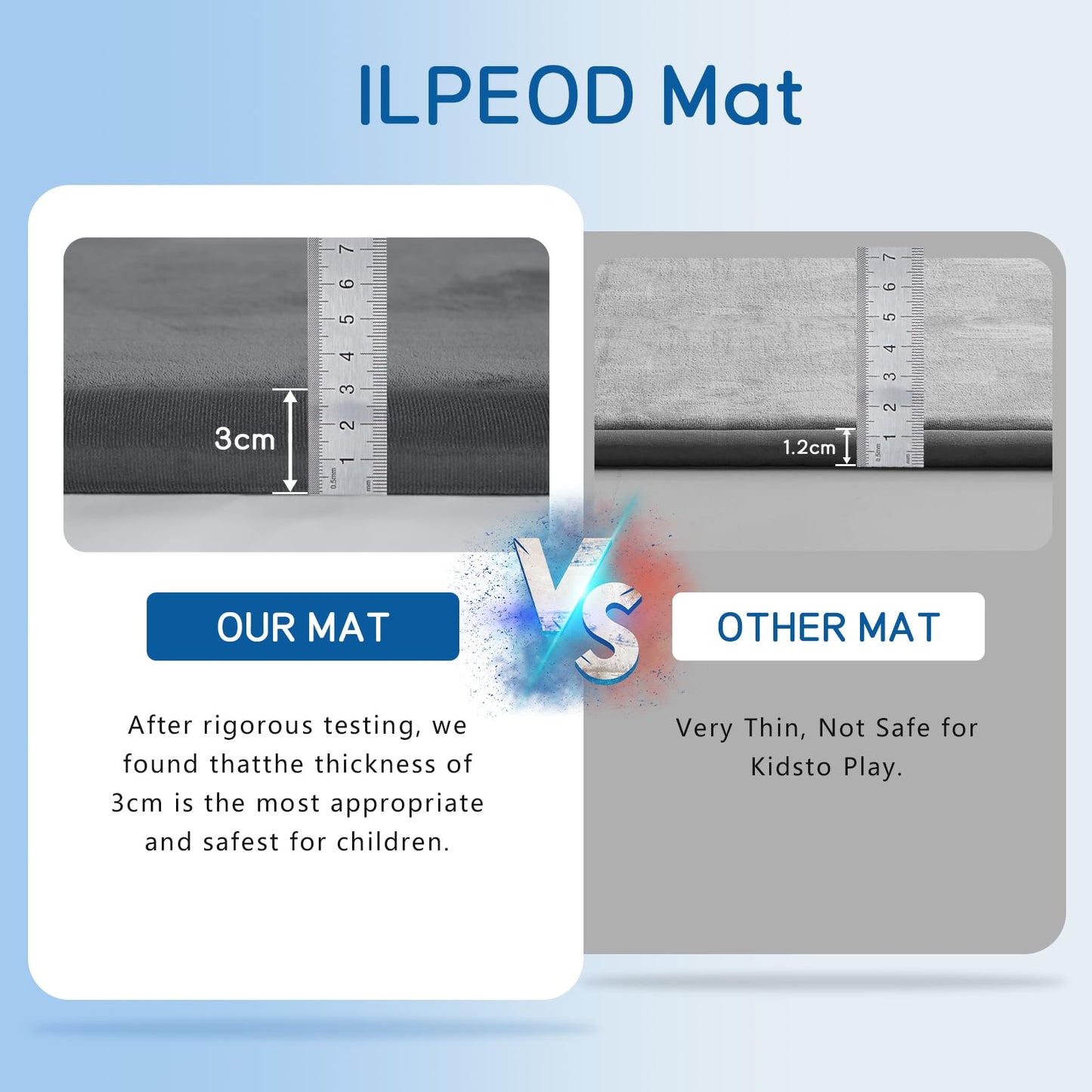 ILPEOD Baby Play Mat for Floor Nursery Rug Muscle Mat Area Rug Playroom Rug 59"x79" Playpen Mat Elastic Foam 1.3" Thick Crawling Mat for Babies,Toddlers, Infants, Kids,Grey