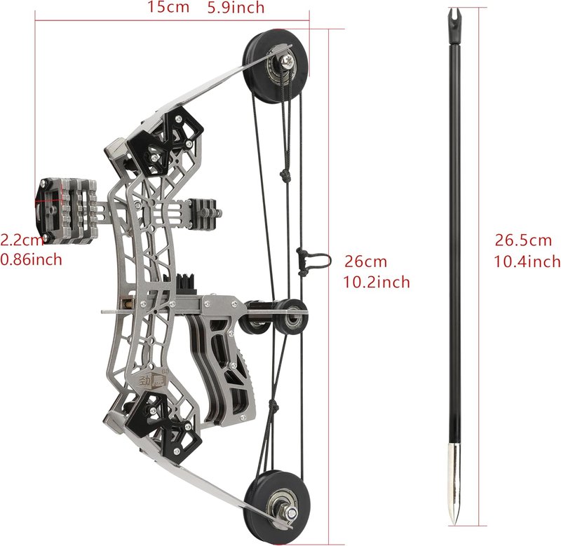10-Inch Compound Bow Set - 12lbs Archery Bow and Arrow for Target Shooting | Right/Left Handed, 40-50m Range