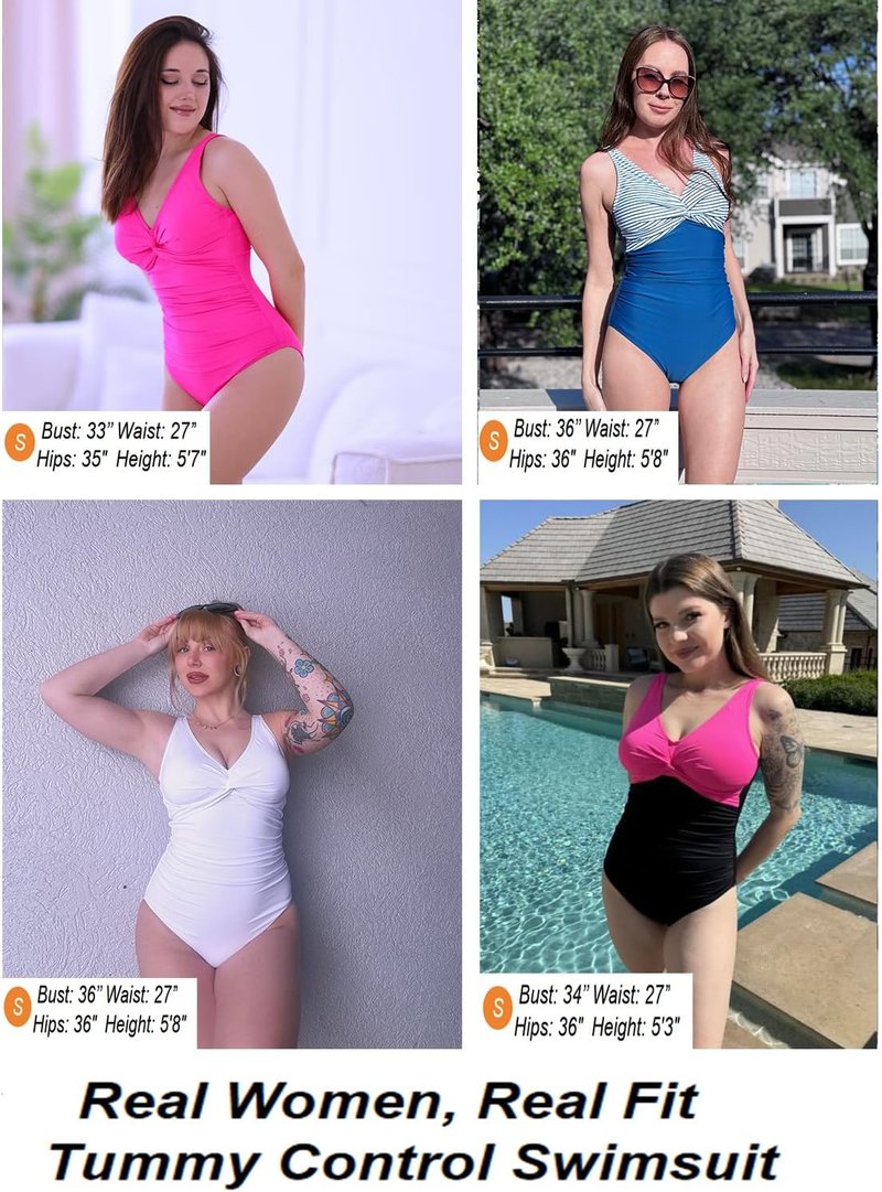 Women’s Tummy Control One Piece Swimsuit - Push Up Full Coverage Slimming Bathing Suit | Stylish Swimwear