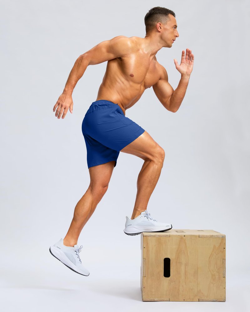 G Gradual Men's Athletic Running Shorts with Zipper Pockets Quick Dry 7"/ 5"/ 9" Workout Gym Shorts for Basketball Hiking(Royal Blue,5XXL)