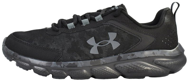 Under Armour Men's Charged Assert 9 Camo, Black/Black/Pitch Gray, 8.5 US