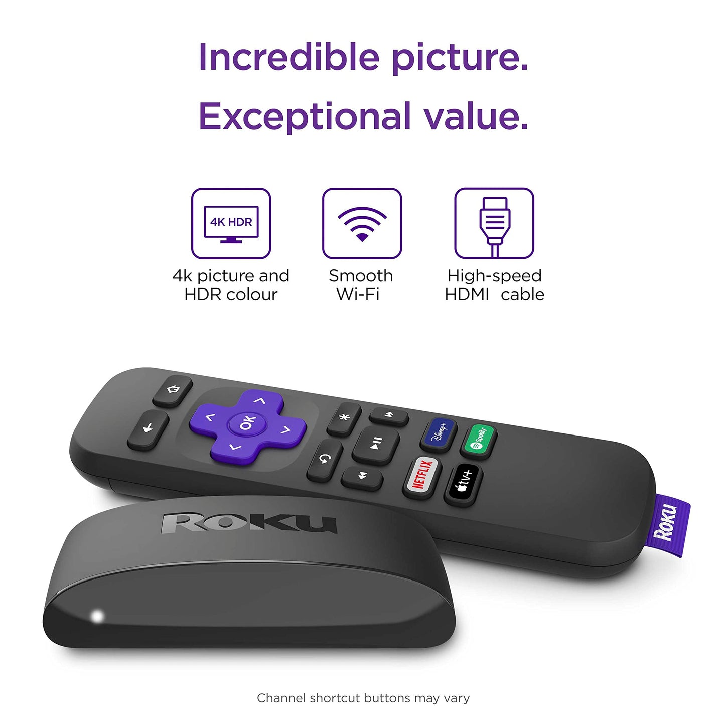 Roku Express 4K | HD/4K/HDR Streaming Media Player, Black
