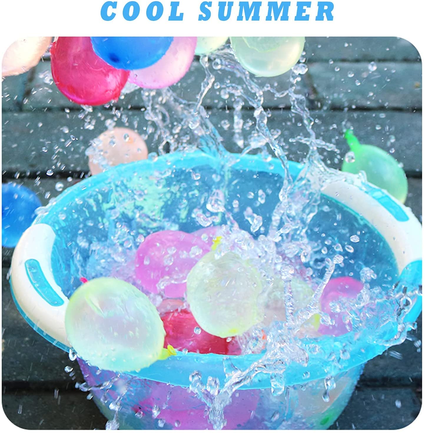 Hlonon 2000 Pack Water Balloons, 5-6 Inches, Multi-Color, Biodegradable Latex, Includes 2 Hose Nozzles, Great for Summer Party