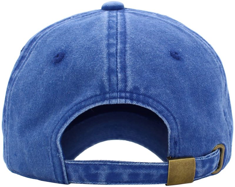 KB-PG-Low Washed Royal Blue Original Classic Low Profile Cotton Hat Men Women Baseball Cap Dad Hat Adjustable Unconstructed Plain Cap
