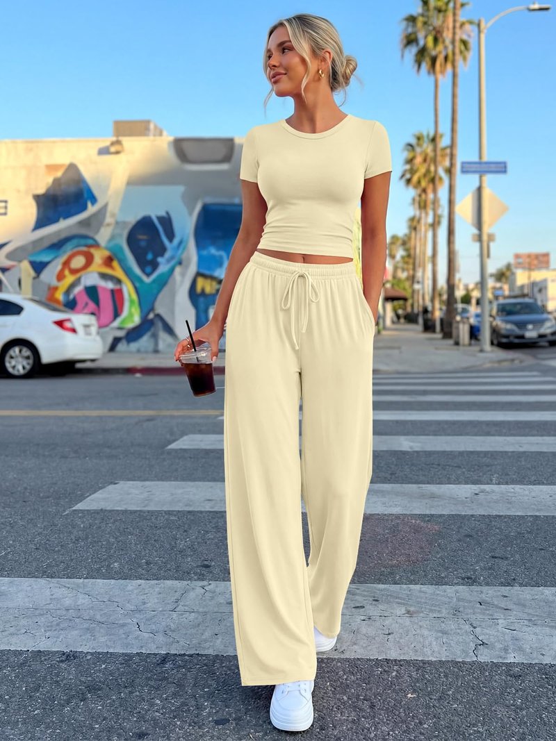 Trendy Queen Womens Plus Size 2 Two Piece Set 2026 Summer Workout Beach Vacation Cruise Gym Clothes Spring Fashion Lounge Matching Comfy Airport Travel Outfit Fitness Athleisure Clothing
