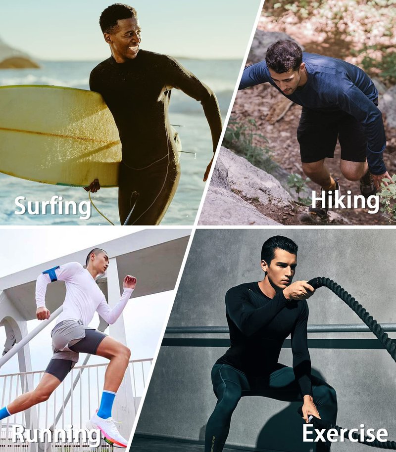 NORTHYARD Men's Sun Protection Shirts UPF 50+ Long Sleeve Swim Rash Guard Shirt Running Workout Athletic Hiking UV Fishing Black L