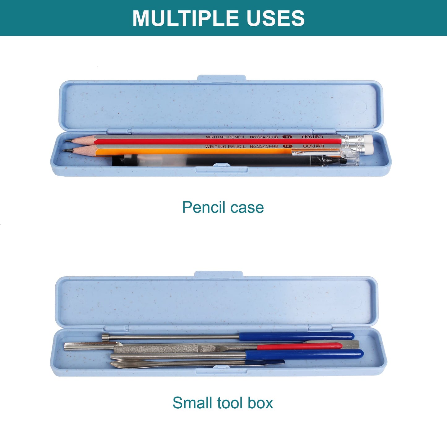 Foosi Small Pencil Box - Plastic Pencil Case - Pencil Cases for Adults,Pencil Case Aesthetic,Multipurpose Brushes Box, Cosmetic Pencil Cases,Travel Toiletry cases