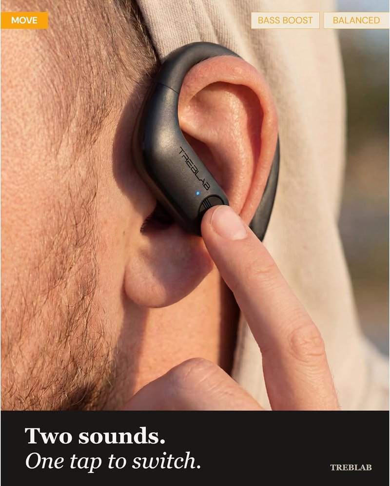 TREBLAB X3 Pro - Wireless Sports Earbuds | Comfortable Bluetooth Headphones with Secure Ear Hooks, 12H Battery Life, IPX5 Sweatproof