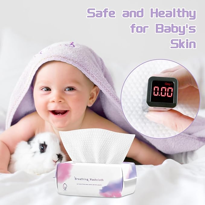 Disposable Face Towel 100 Count, Soft Cotton Face Towels, Dry Wipes Facial