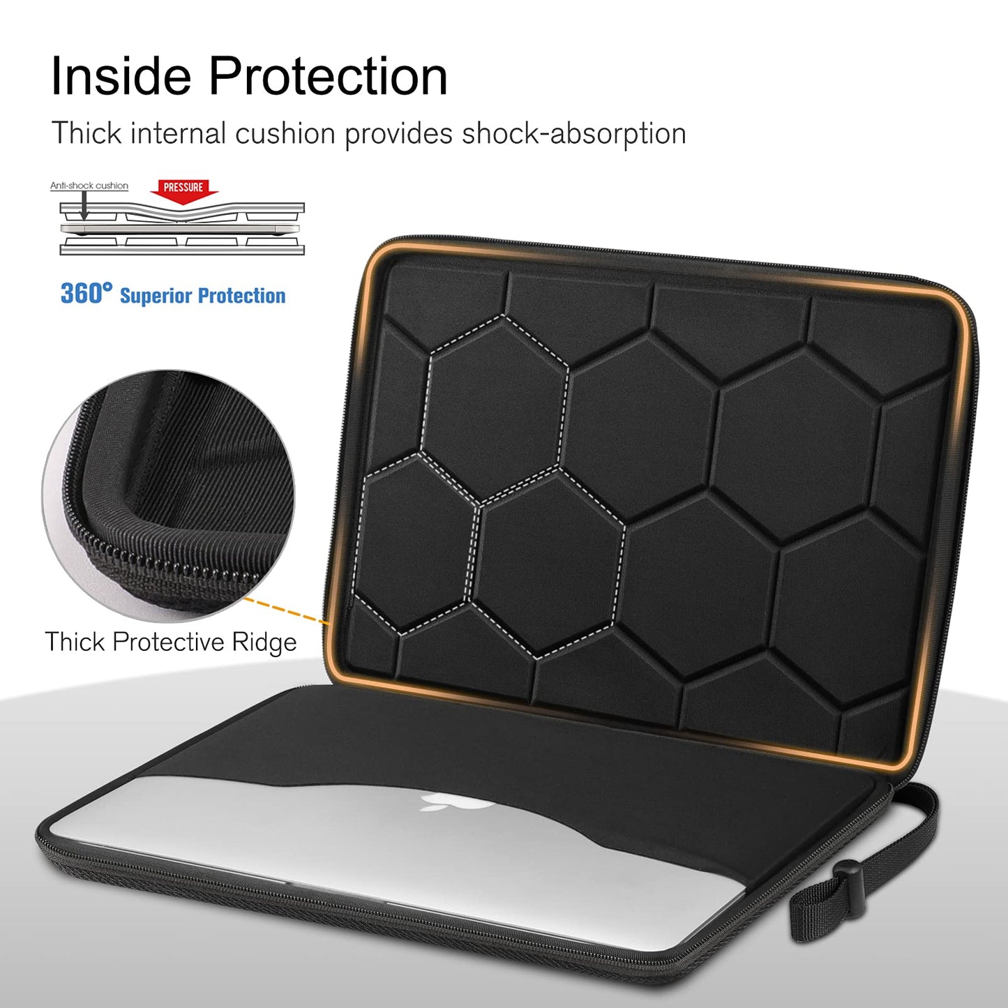 FINPAC Hard Shell Laptop Sleeve Case for 15.3-inch MacBook Air M3/A3114 M2/A2941 2024 2023, 16" MacBook Pro M3/M2/M1 A2991 A2780 A2485 A2141, Shockproof Carrying Cover Bag for 15" Surface Laptop/Book,