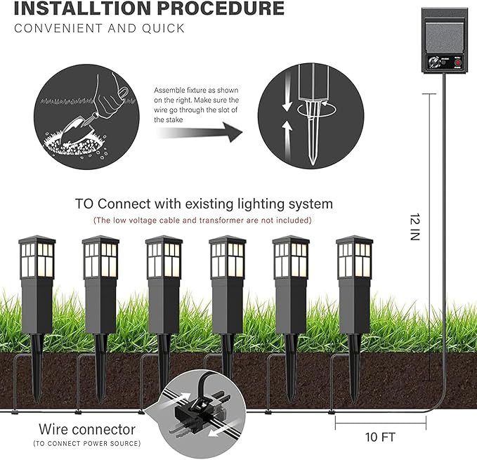 Low Voltage Landscape Lights Outdoor Pathway Lighting 8 Pack LED Path Lights 12V Landscape Light Mission Collection Bollard Decoration for Outdoor Outside Garden Driveway 8419-4321-08