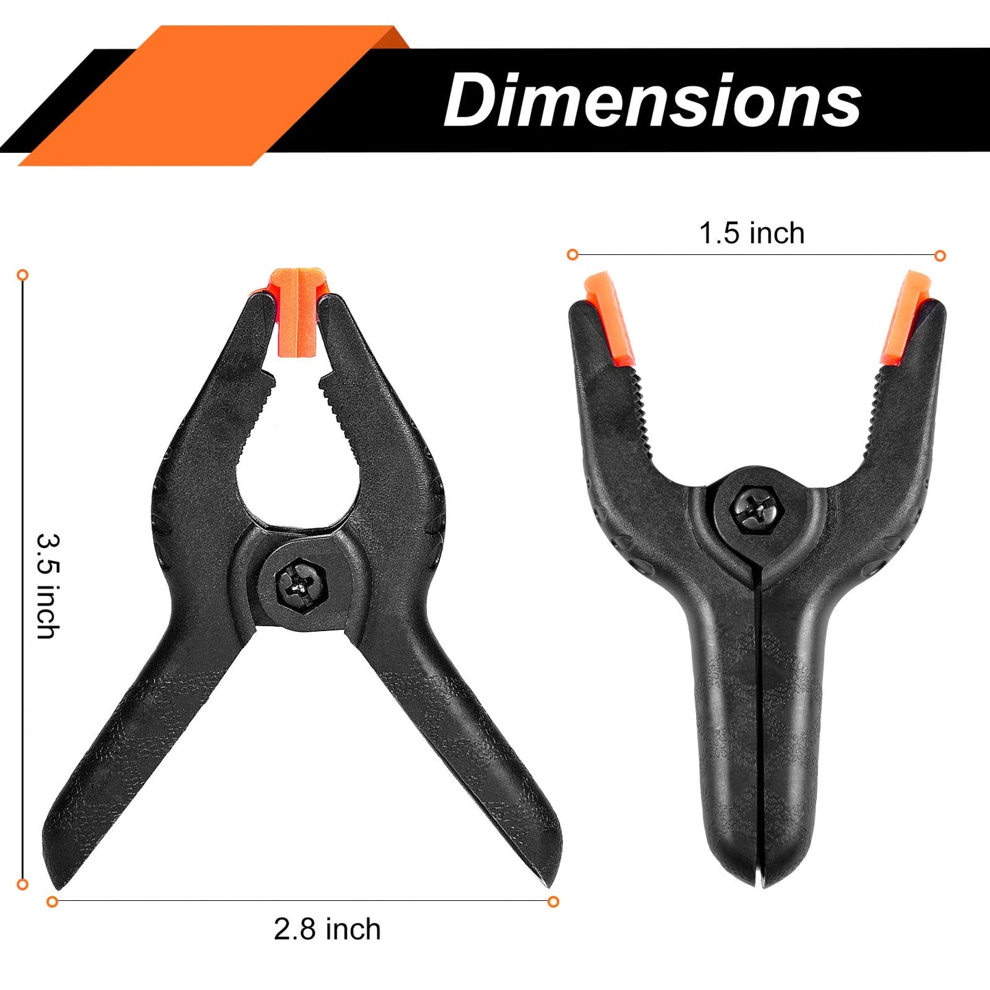 20 Packs Spring Clamps, 3.5 inch Spring Clamps Heavy Duty for Crafts and Professional Plastic Spring Clamps for Woodworking, Small Spring Clips Clamps for Backdrop Stand Photography Clamp Toresano