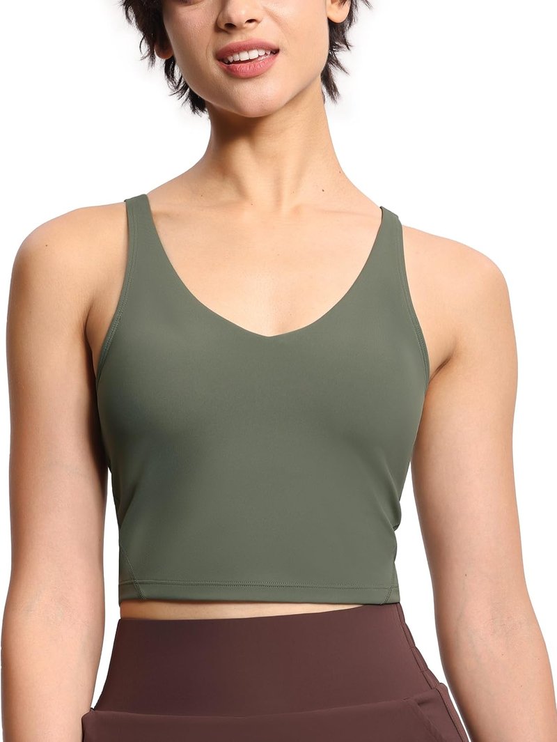Womens' Longline Wirefree Padded Sports Bra - Medium Support for Active Lifestyle