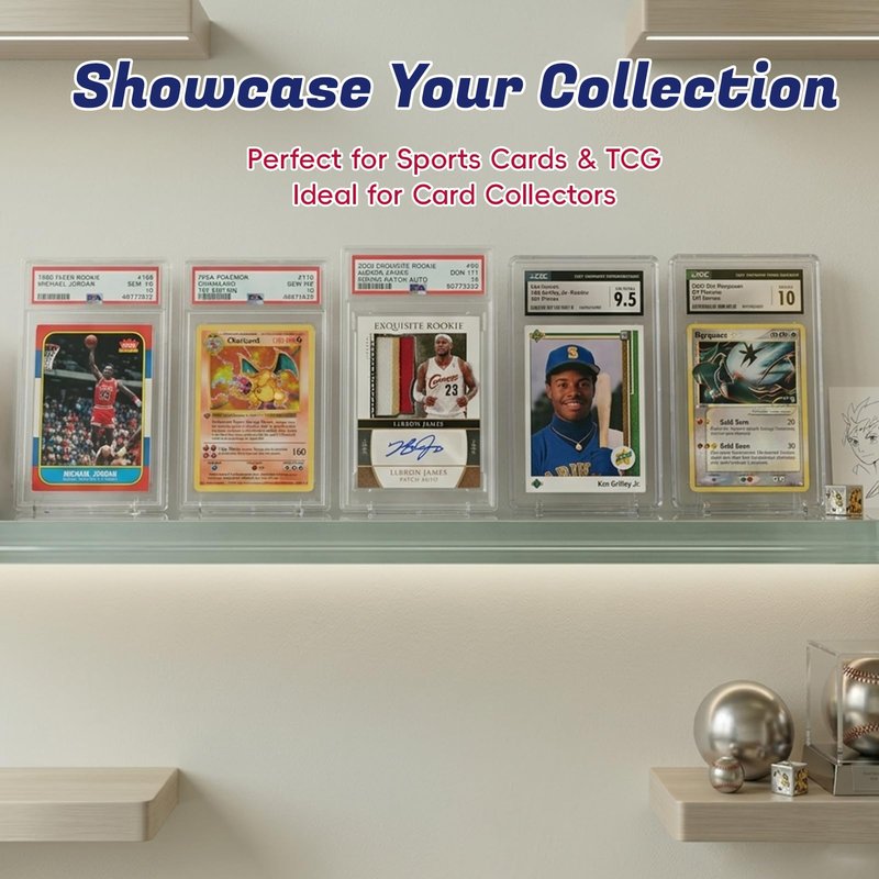PSA Slab Display Case – 1inch Thick Acrylic Graded Card Display Case with Magnetic Lid, Clear Slab Protector Compatible with PSA & CGC, Card Slab Case for Graded Cards