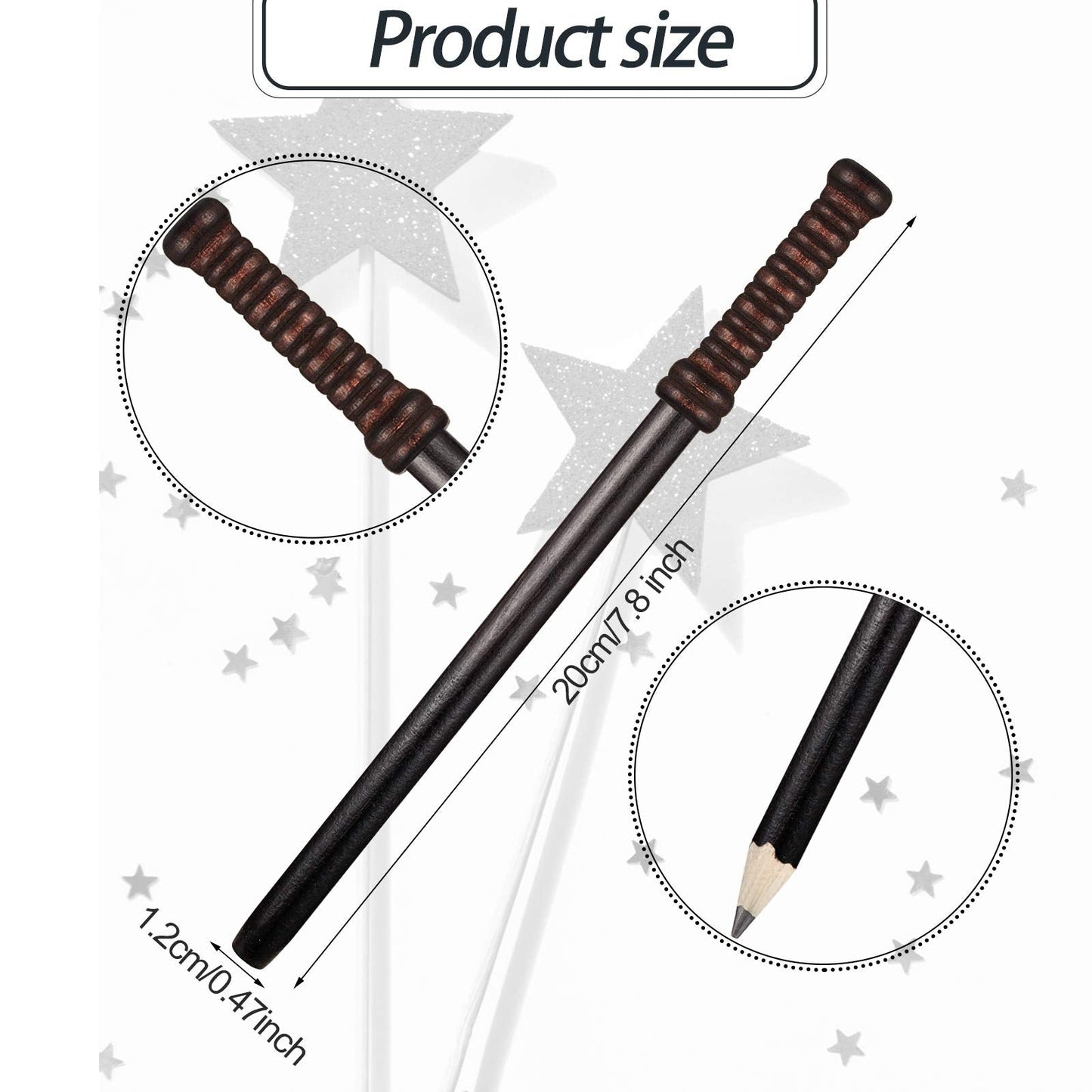 Spakon 30 Pieces Wizard Wand Pencils Wizard Party Supplies Witch Party Decoration, Witch Theme Birthday Halloween Goody Bag Filler Favors for Teen School Rewards Back to School Supplies