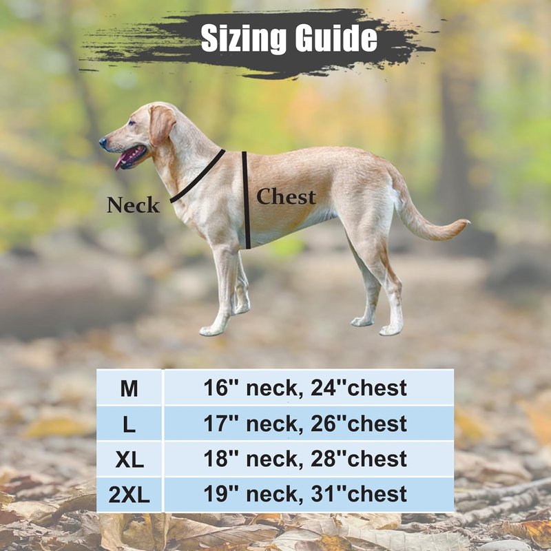 HUNTPAL Waterfowl Camo Dog Hunting Vest - Neoprene Reflective Harness for Large Dogs | Adjustable No Pull Design