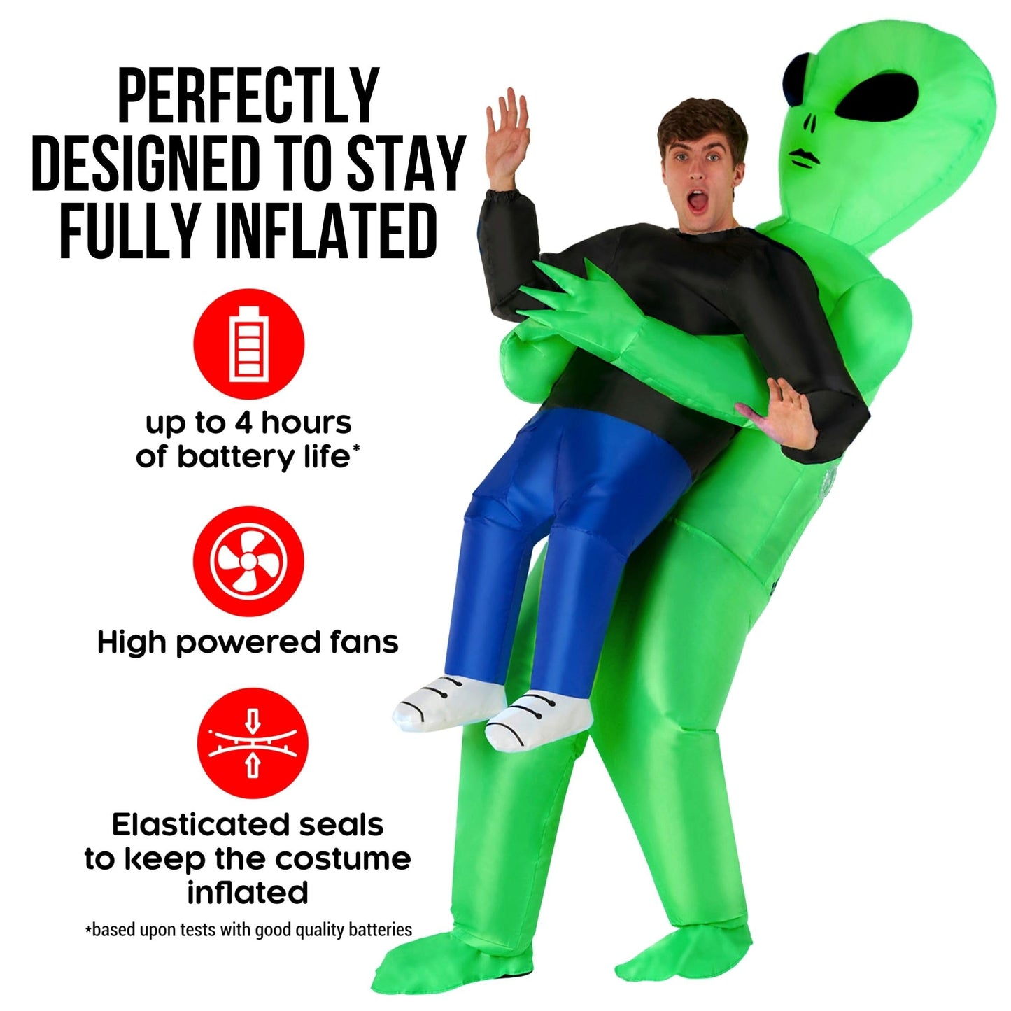 Morph Alien Costume, Inflatable Blow Up Alien Costumes Adult, Halloween Costumes for Adults, Halloween Costume for Men