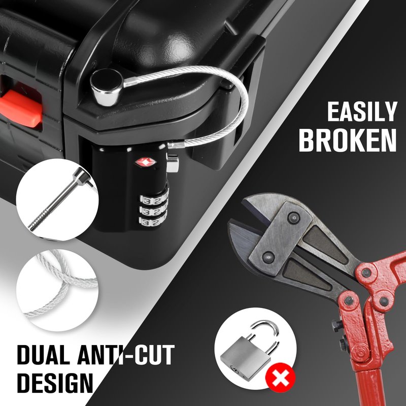 TSA Approved Gun Case Lock - Heavy-Duty Guns Case Lock with Durable & Cut Resistant Alloy Steel Shank Gun Lock, Secure TSA Locks for Guns Case for Firearm Travel Case, Pistol Cases and Rifle Cases