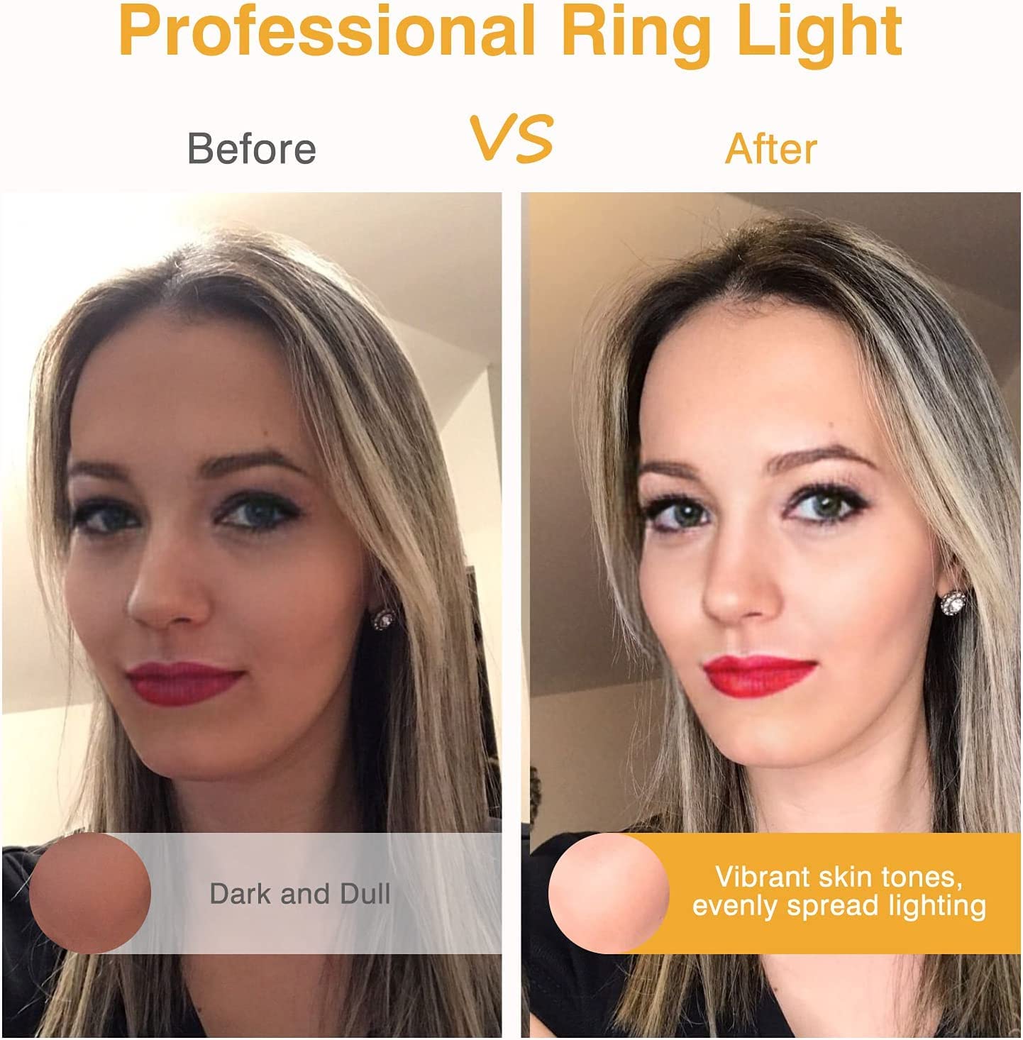Kimwood 60 LED Rechargeable Clip On Ring Light for Selfie, Phone, Laptop, Tablet (3 Models, 5 Brightness Levels)