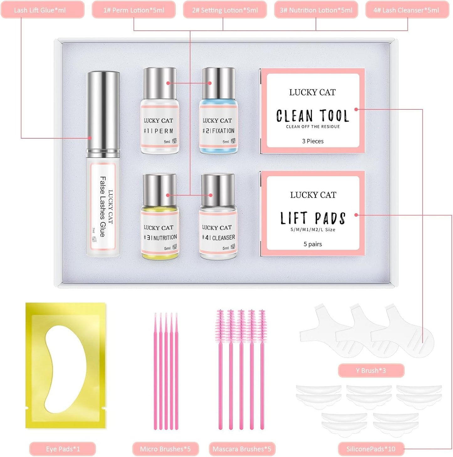 Lash Lift Kit Eyelash Perm Kit Professional Lash Lift for Perming,Curling and Lifting Eyelashes| Salon Grade Supplies for Beauty Treatments|Includes Eye Shields|Pads and Accessories