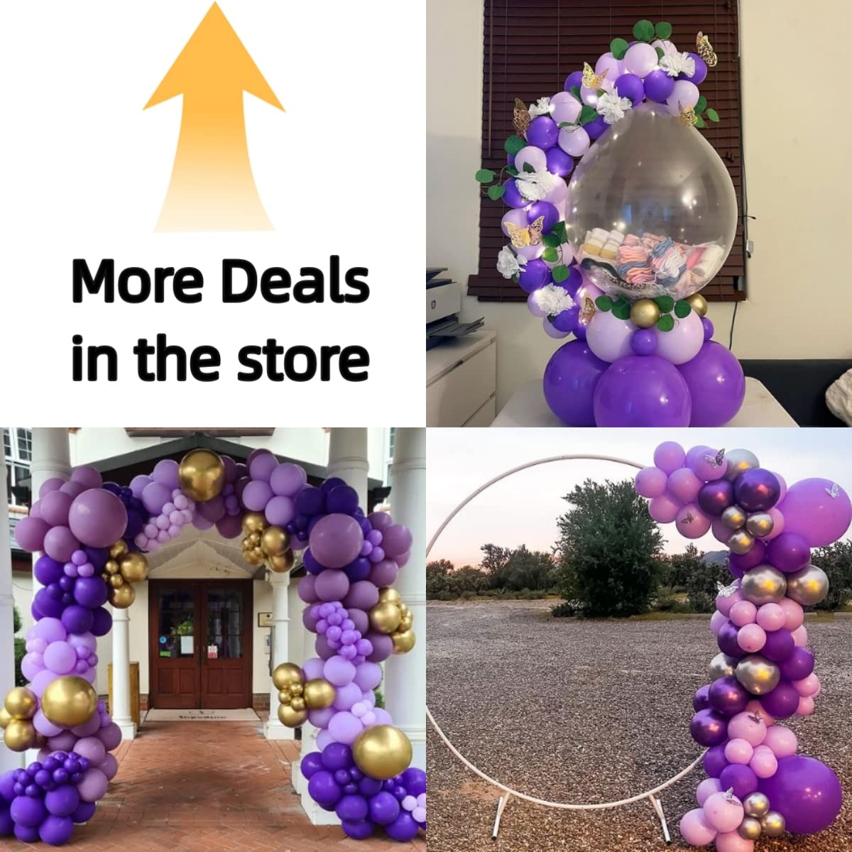 Bezente Dark Purple Latex Party Balloons - 100 Pack 12 inch Round Helium Purple Balloons for Wedding Graduation Halloween Birthday Party Backdrop Decorations