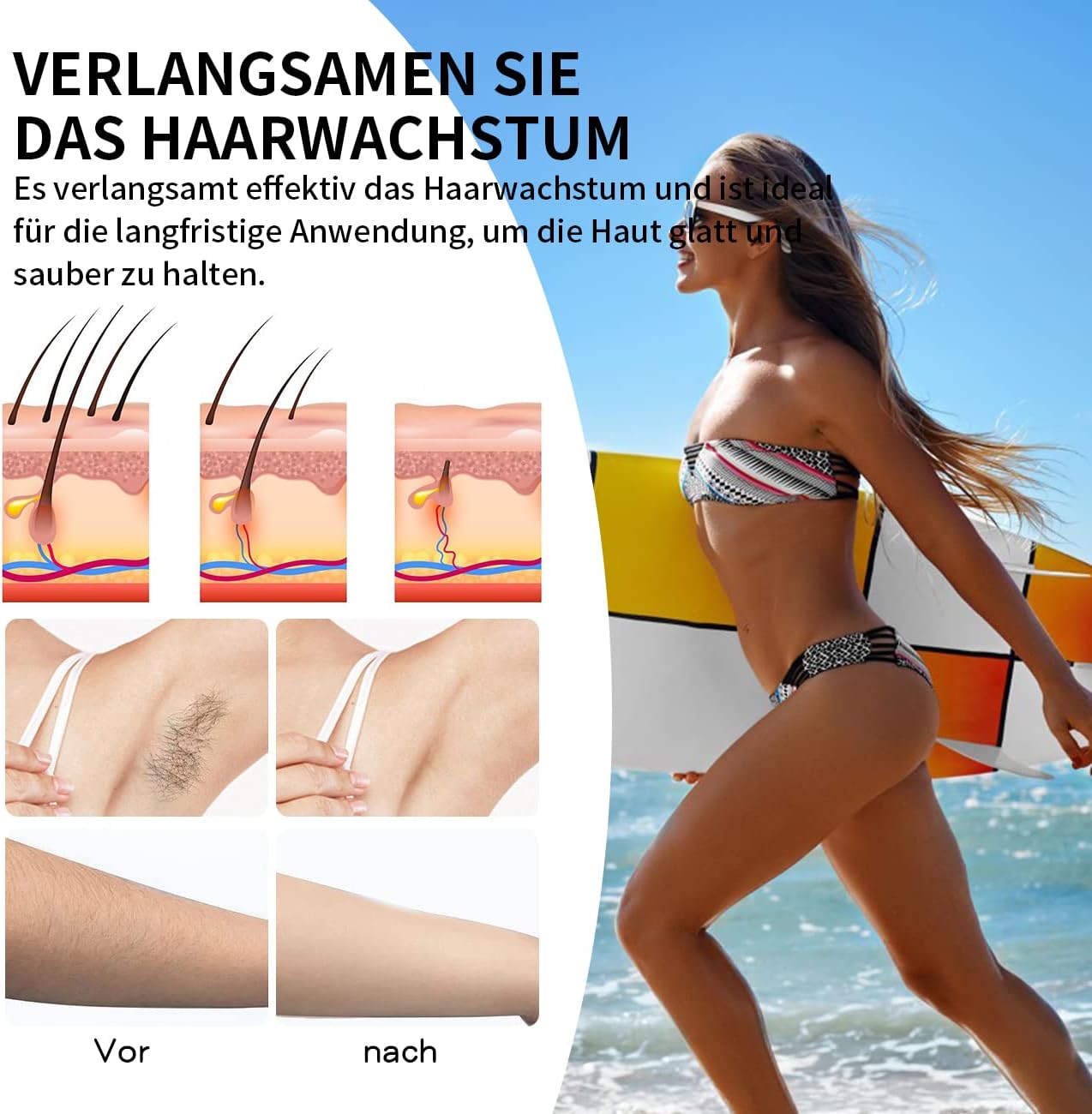 Hair Removal Without Shaving, Crystal Hair Remover, Washable Nano Epilator for Men and Women, Reusable Magic Crystal Hair Remover, Stone for Body, Legs, Arms, Back Exfoliating (Blu)