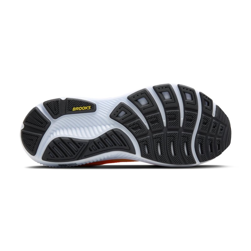 Brooks Men’s Ghost 17 Neutral Running Shoe - Blazing Orange/Yellow/Ebony - 9 Medium