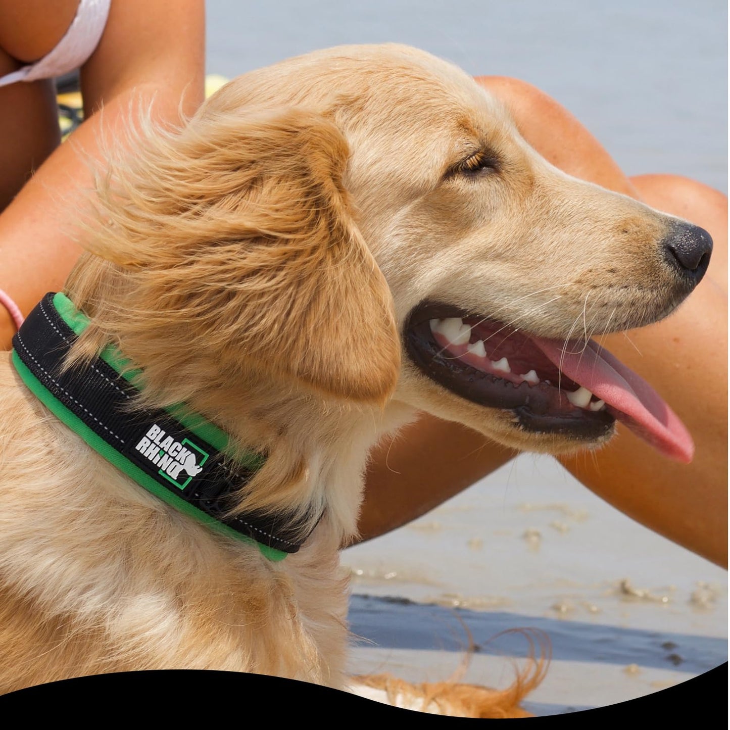 Black Rhino - The Comfort Collar Ultra Soft Neoprene Padded Dog Collar for All Breeds - Heavy Duty Adjustable Reflective Weatherproof (Medium, Red/Black)