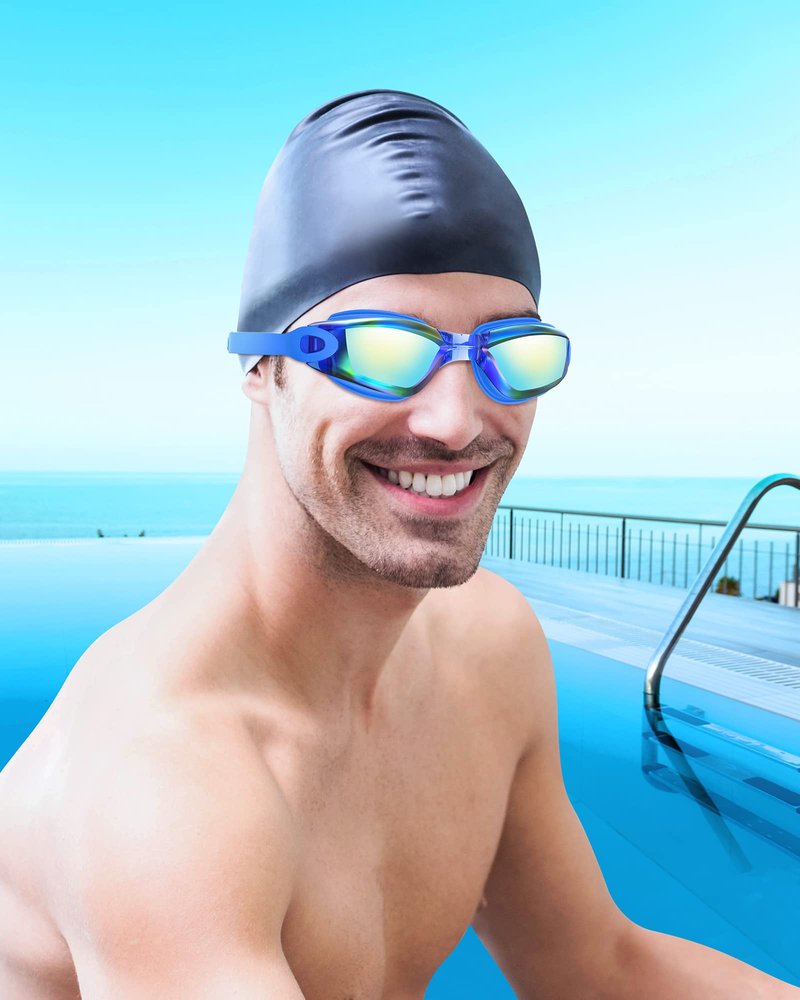 Aegend Swim Goggles, Swimming Goggles No Leaking Anti Fog UV Protection Triathlon Swim Goggles with Free Protection Case for Adult Men Women Youth Kids Child, 9 choices